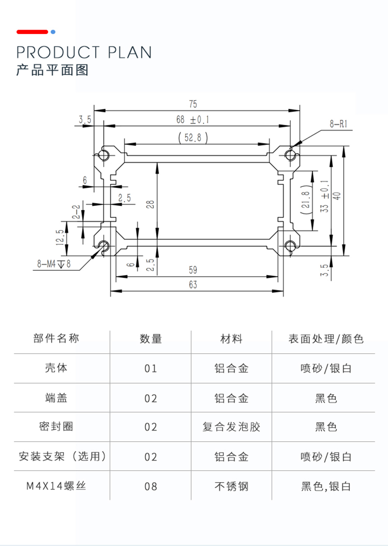 線路板鋁合金防水外殼