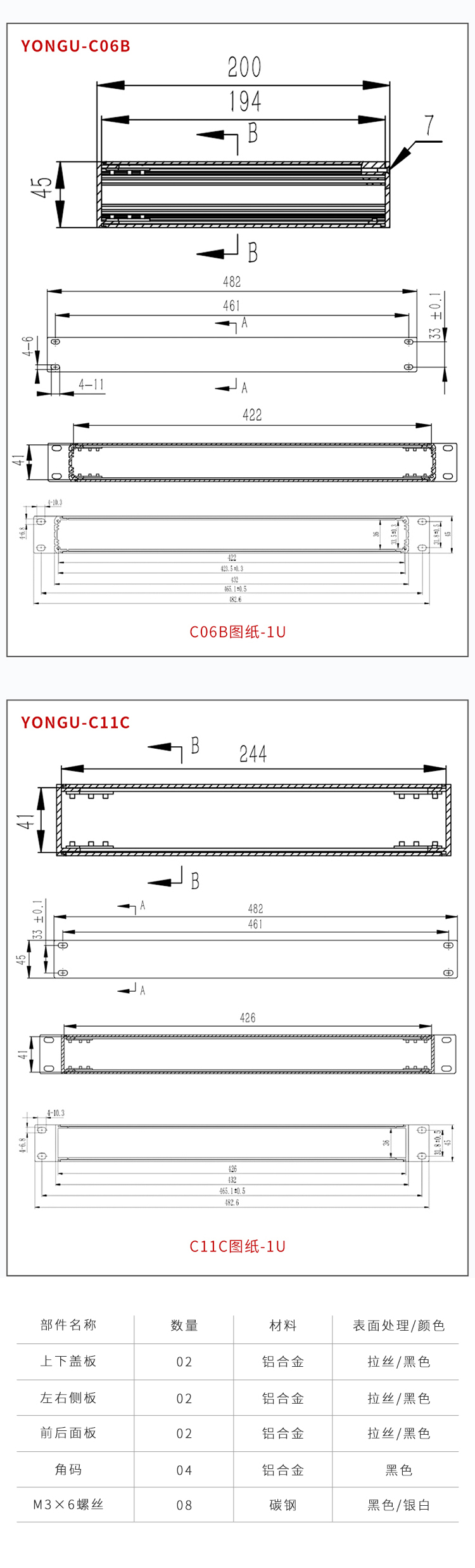 服務器19寸1U鋁合金機箱